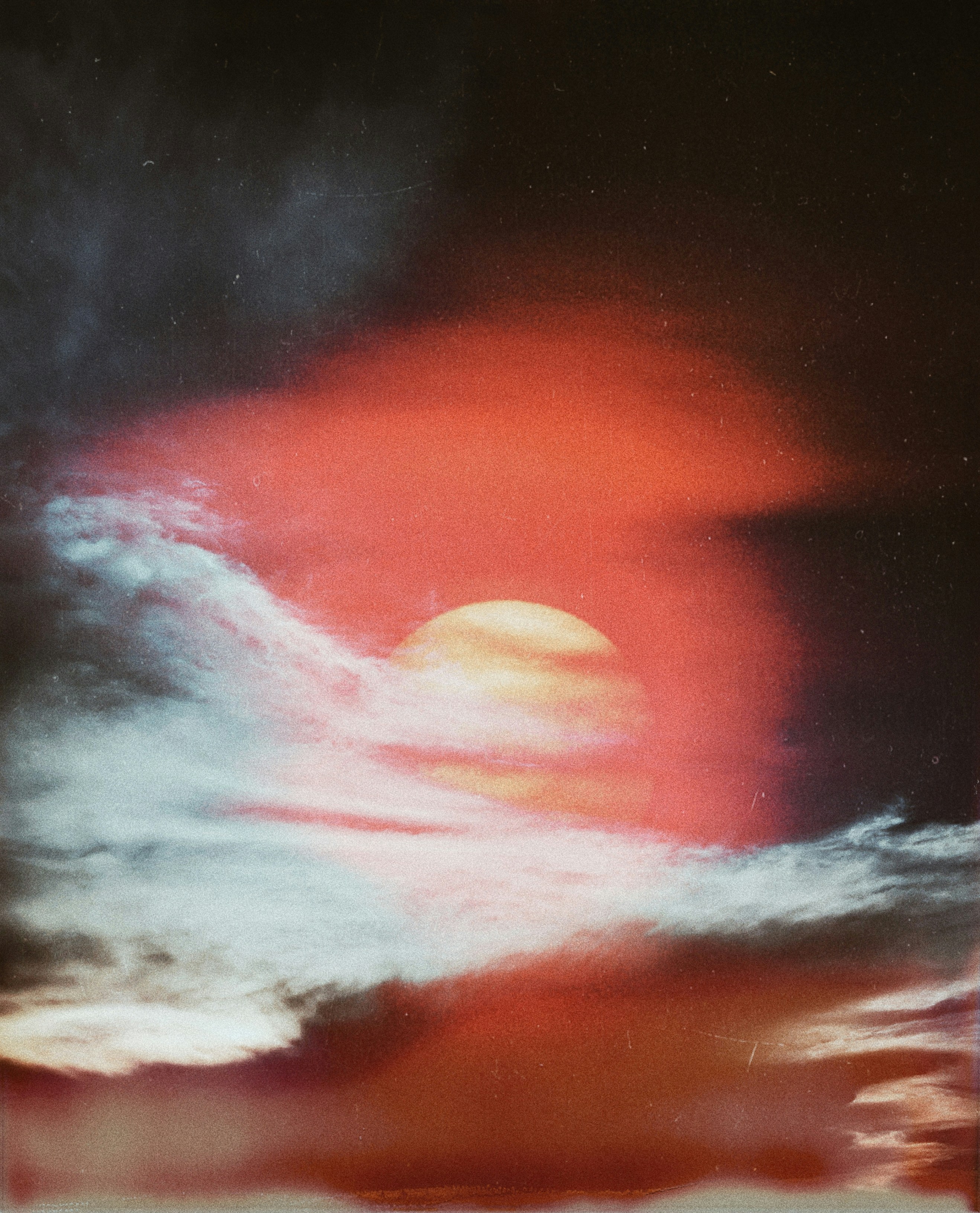 photograph of setting sun