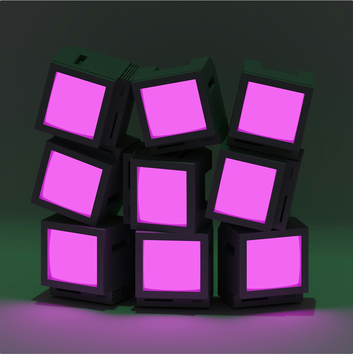 sculpture of multiple tv monitors